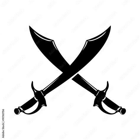Crossed Swords Icon Illustration A Vector Illustration Silhouette Of