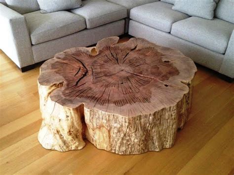 Tree Stump Coffee Table Natural Unique Design 313interiors Arte Com