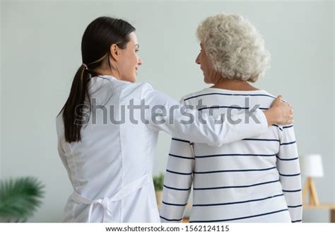 Rear Back View Young Female Doctor Stock Photo Edit Now 1562124115