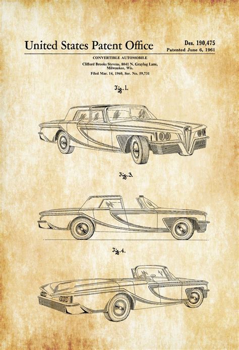 An Old Fashioned Car Is Shown In This Blueprinted Drawing From The