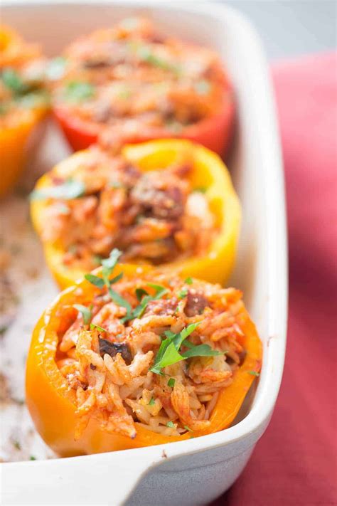 Italian Stuffed Peppers With Sausage And Orzo