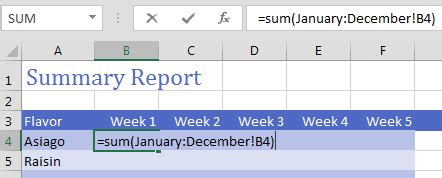 Excel 2020 Create A SUM That Spears Through All Worksheets Excel