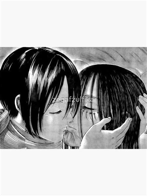 Mikasa And Eren Kiss Poster By Zegafzulfikar Redbubble