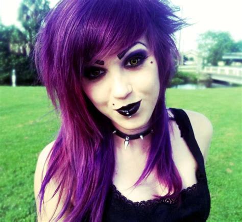 goth girl in purple hair girl with purple hair goth hair punk hair