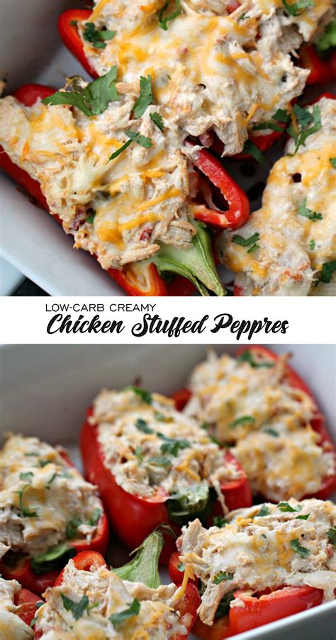 Low Carb Creamy Chicken Stuffed Peppers Recipe Spesial Food