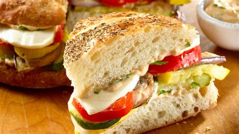 Balsamic Basil Roasted Vegetable Sandwiches Recipe Hellmann S Us