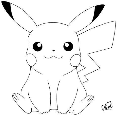 Pikachu Drawing Pokemon Easy Characters Simple Drawings Draw Anime