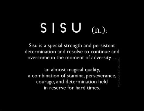 Sisu is defined by the strength of will, determination, perseverance, and acting in the face of adversity. Sisu Is My Jam. What's sisu, you ask? | by Melissa Bolton ...