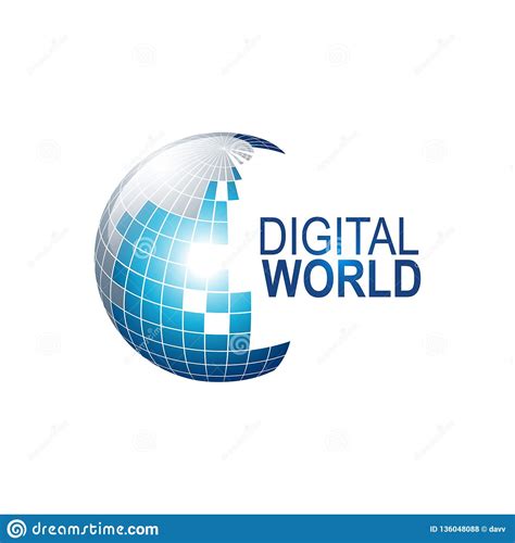 Abstract Digital World Globe Logo Template Vector Illustration Stock