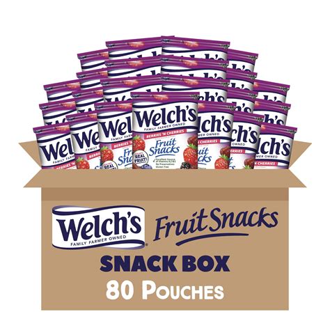 Welchs Gluten Free Fruit Snacks Berries N Cherries 08 Oz 80 Count