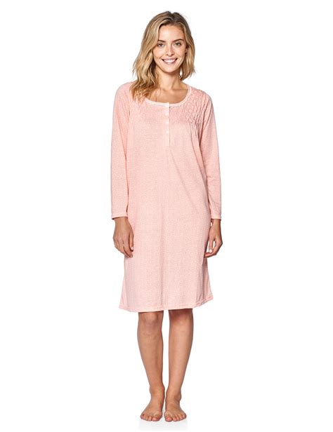 Casual Nights Womens Stars Pintucked Long Sleeve Nightgown