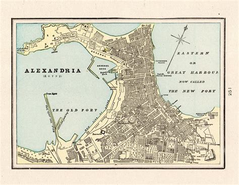 1892 Antique Alexandria Egypt Map George Cram Atlas Map Of Alexandria