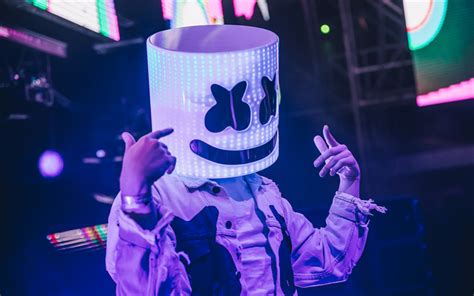 Marshmello Neon Lights Night Club Dj Superstars Dj Marshmello Djs Superstar Marshmello Dj