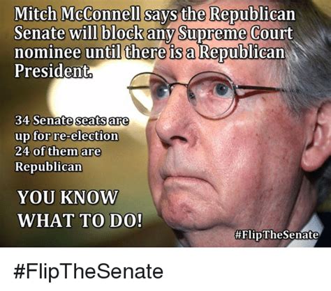 People making memes from everyone so mitch didn't escape them too. Mitch McConnell Says the Republican Senate Will Block Any ...