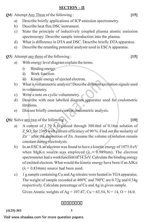 What goes in the discussion section of a research paper? Advanced Instrumental Methods of Analysis 2011-2012 M.Sc Physical Chemistry Semester 3 question ...