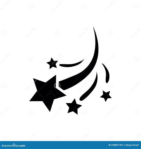 Shooting Stars Icon Vector Comet Tail Or Star Trail Illustration Sign