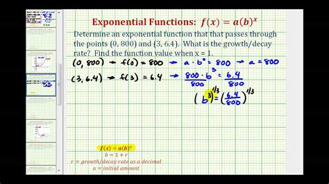 Ex Find An Exponential Decay Function Given Two Points Initial Value