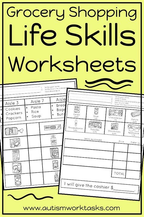 Life Skills Worksheets For Adults With Autism