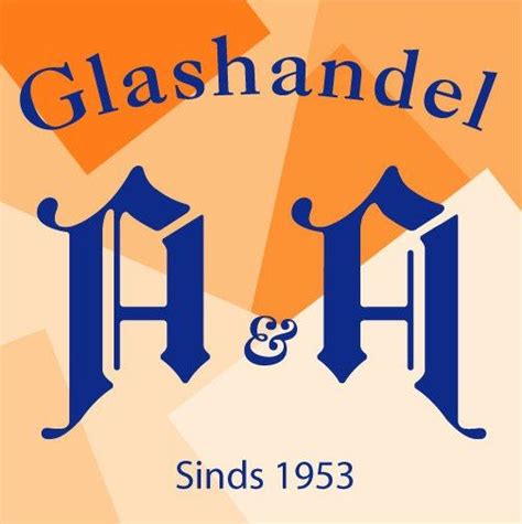 The Logo For Glashandel And H Is Shown In Blue On An Orange Background