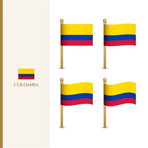 Premium Vector Waving Colombia Flags 3d Vector Illustration Flag Of