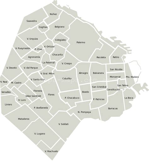 Mapa General De Los Barrios De Buenos Airesmas Info Mapa Maps