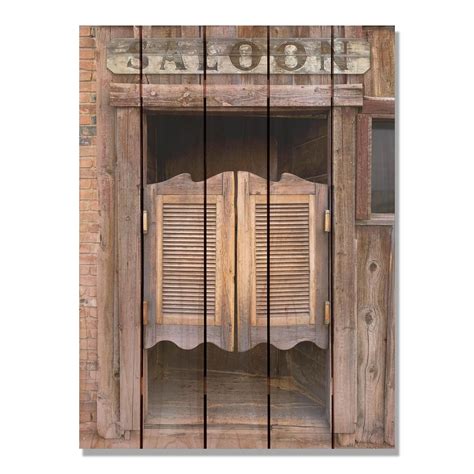 Old Western Saloon Door Photograph Sprayed Onto Solid Pine Western