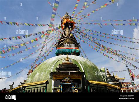 Kathesimbhu Stupa With Prayer Flags Kathmandu Nepal Asia Stock Photo