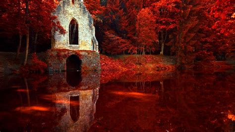 🥇 Nature Autumn Red France Lakes Wallpaper 32683