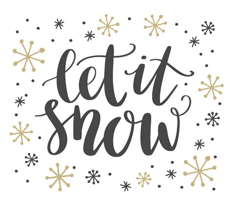 Let It Snow Lettering Design Hand Drawn Lettering With Snowflakes