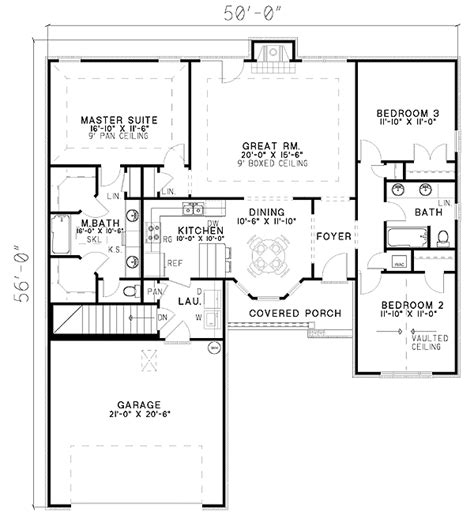 Split Bedroom House Plan 59402nd Architectural Designs House Plans