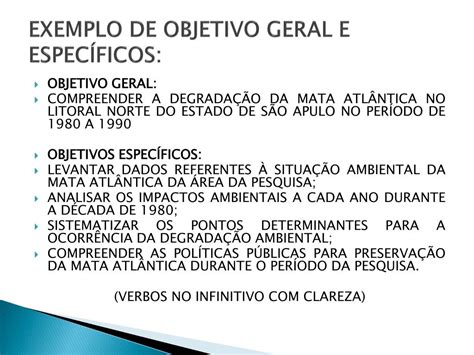 Objetivo Geral De Um Projeto Exemplo