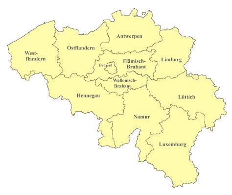 Belgien Karte Mit Regionen Landkarten Mit Provinzen