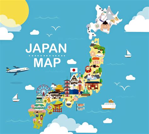 The map shows the internat. Japan Map of Major Sights and Attractions - OrangeSmile.com