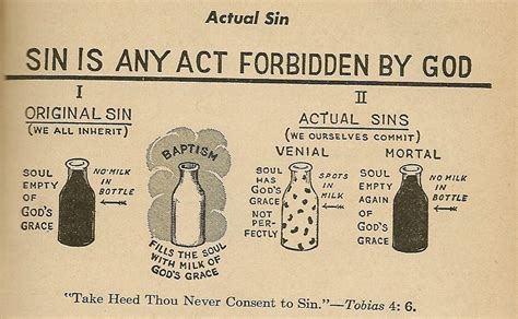 original sin and actual sins venial and mortal as explained by a drawing of milk bottles