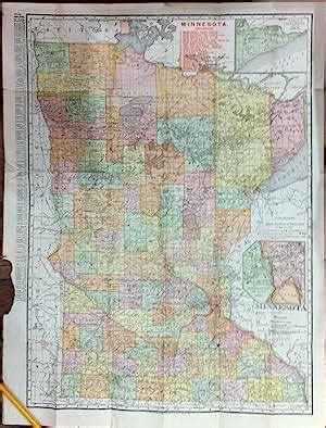 Rand Mcnally Minnesota Railroad Map 1908 Map Back Of Beyond Books
