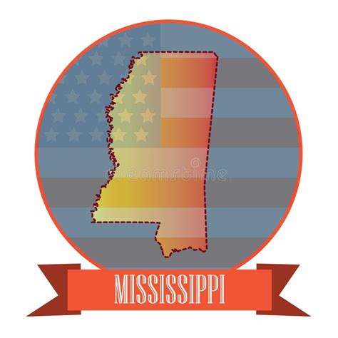 Map Of Mississippi State Vector Illustration Decorative Design Stock