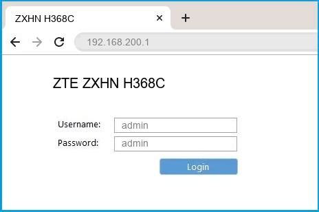 Setiap router pasti memiliki user dan password wifi default atau bawaan. 192.168.200.1 - ZTE ZXHN H368C Router login and password