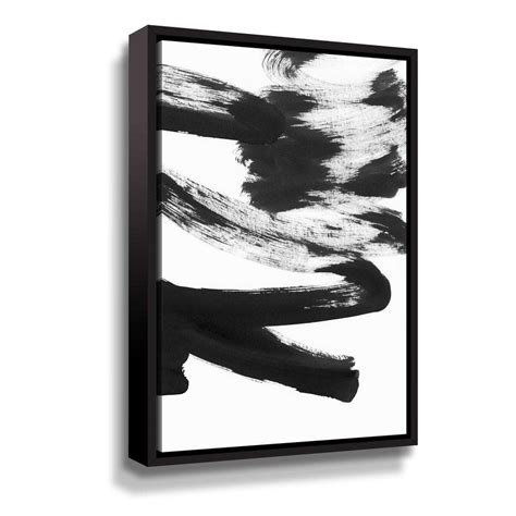 Artwall Black And White Strokes 5 By Iris Lehnhardt Framed Canvas Wall