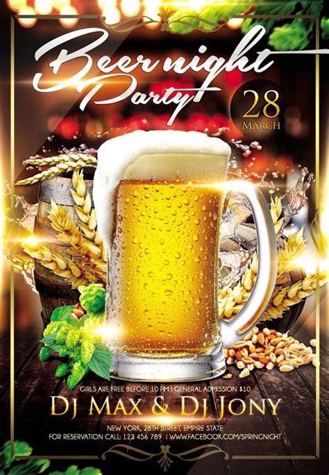 Download over 755 free after effects intro templates! Flyer PSD Template - Beer Night plus FB Cover » NitroGFX ...