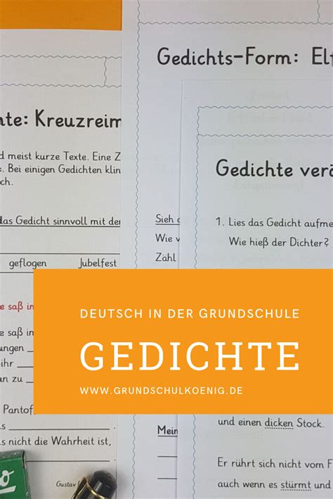 kostenlose arbeitsblätter und Übungen zum thema gedichte für deutsch an der grundschule reime