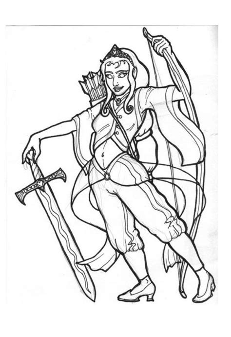 Dibujo para colorear Princesa Mellia arquera Dibujos Para Imprimir