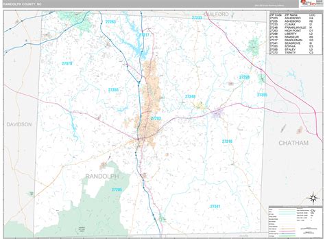 Randolph County, NC Wall Map Premium Style by MarketMAPS - MapSales