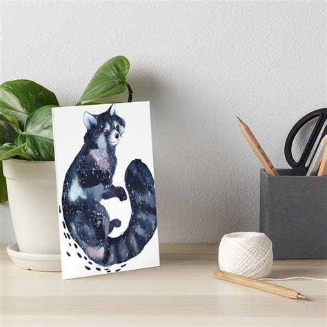 Watercolor Galaxy Red Panda Art Board Print For Sale By Threeleaves