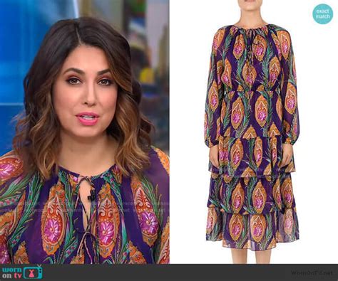 Wornontv Cecilia’s Purple Printed Dress On Good Morning America Cecilia Vega Clothes And