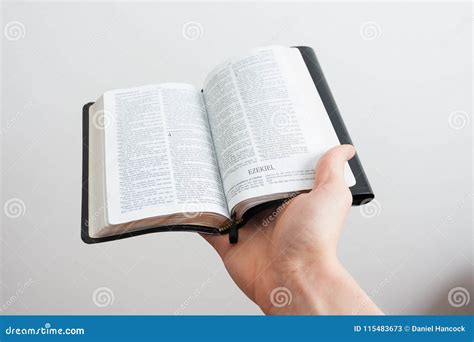 Bible Open To Ezekiel Stock Image Image Of Text Black 115483673