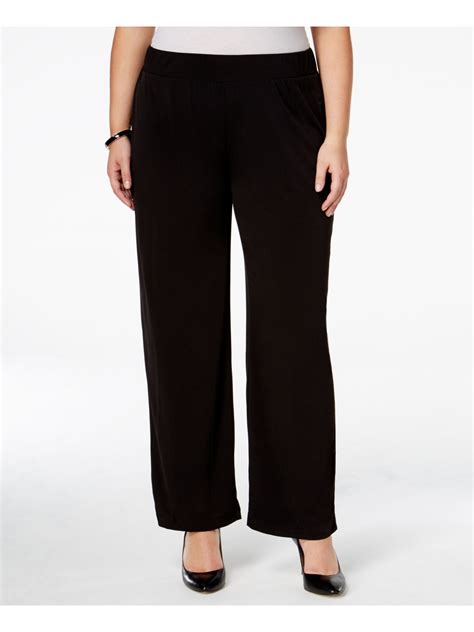 NY Collection - NY COLLECTION Womens Black Wide Leg Pants Plus Size: 3X