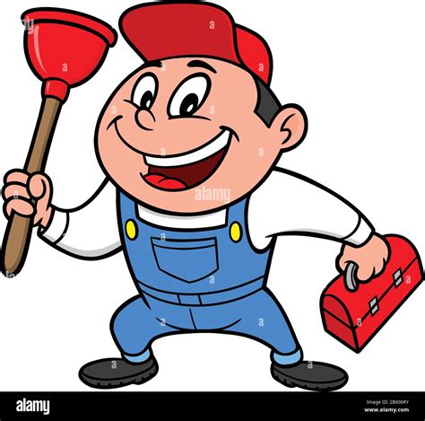 Speedy Plumber A Cartoon Illustration Of A Speedy Plumber Mascot