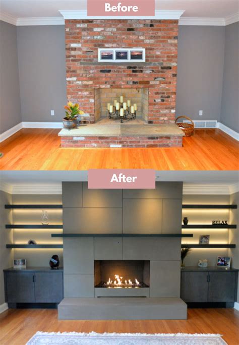 When the first coat of paint dries, apply a color wash and then quickly wipe it off with a clean, dry towel. 17+ Fireplace Remodel Before and After & How to Remodel ...