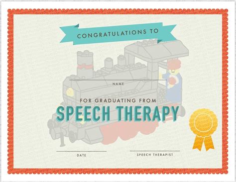 Speech Therapy Kids Graduation Certificate Template Slp Pdf Etsy