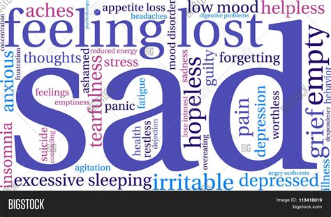Sad Word Cloud Vector And Photo Free Trial Bigstock